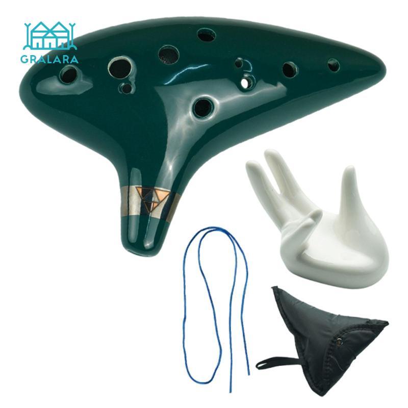 Nhạc cụ âm thanh cao cấp Ocarina 12 lỗ bằng gốm có tựa tay Quà tặng nhỏ cho người mới bắt đầu Trẻ em