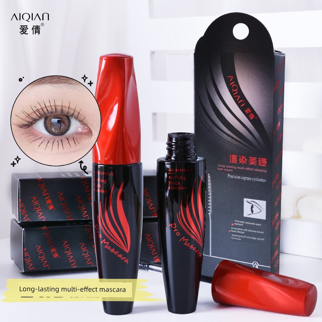 Chính Hãng Aiqian Rendering Beauty Mi Secret Long-Effect Multi-Effect Mascara Silicone Chống Thấm Nư