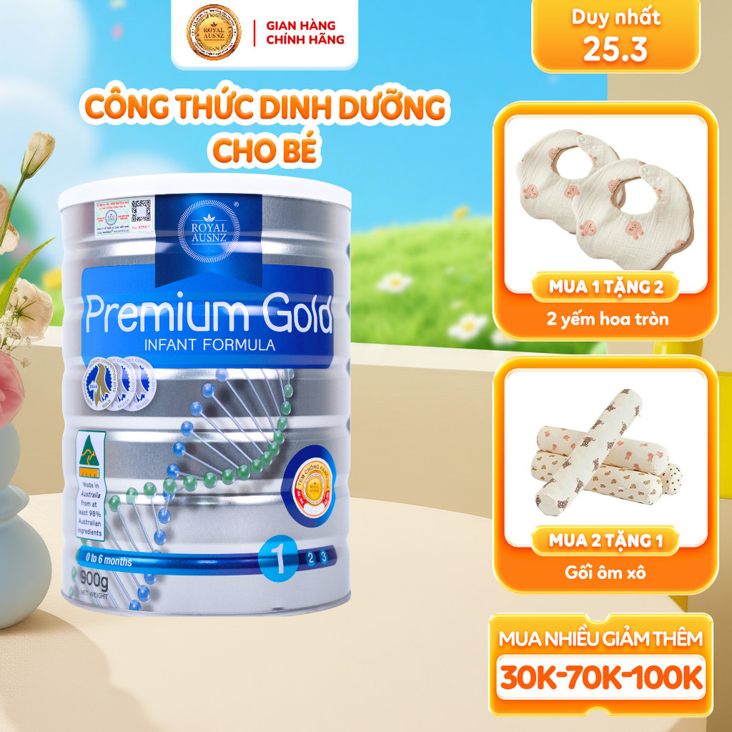 Sữa Hoàng Gia Úc ROYAL AUSNZ Premium Gold 1 Hộp 400g - 900g