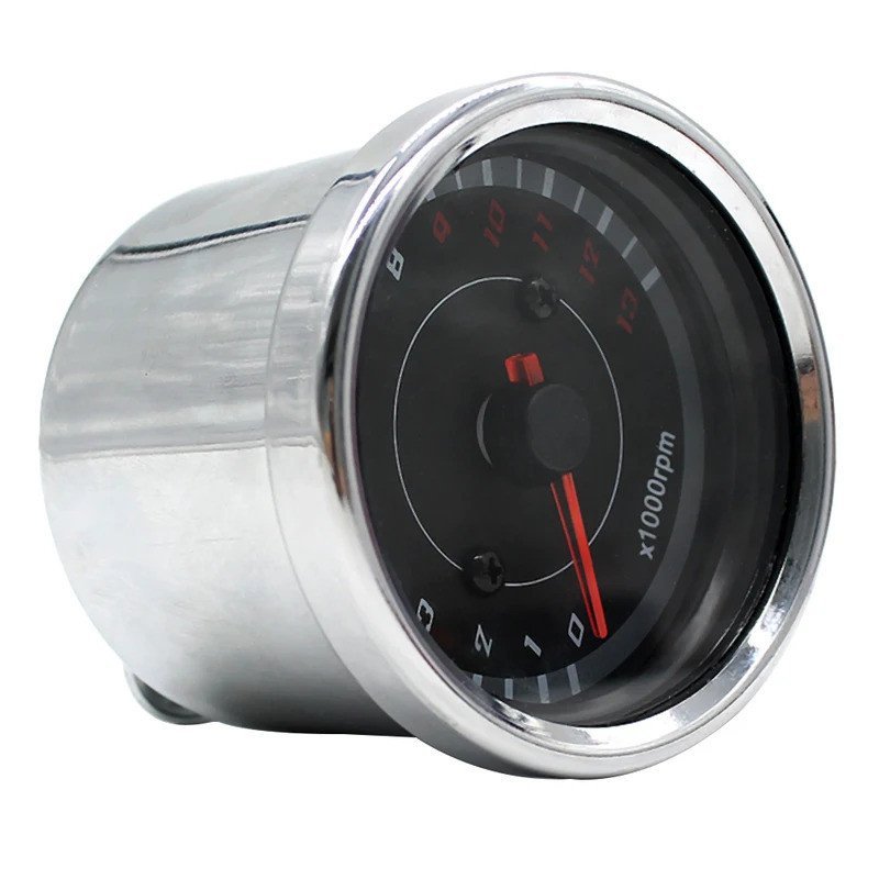 DC 12V Đa Năng Xe Máy Tachometer Đèn Nền LED Xanh 1000RPM RPM Đồng Hồ Đo Tach Điện Tử Máy Đo Xe Máy 