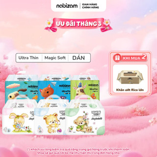 Tã/Bỉm Dán NABIZAM Cao Cấp Mỏng Nhẹ, Khô Thoáng Chống Tràn Phù Hợp Dùng Ban Ngày, Đủ Size Từ 4-15kg, 32-50 Miếng/Bịch