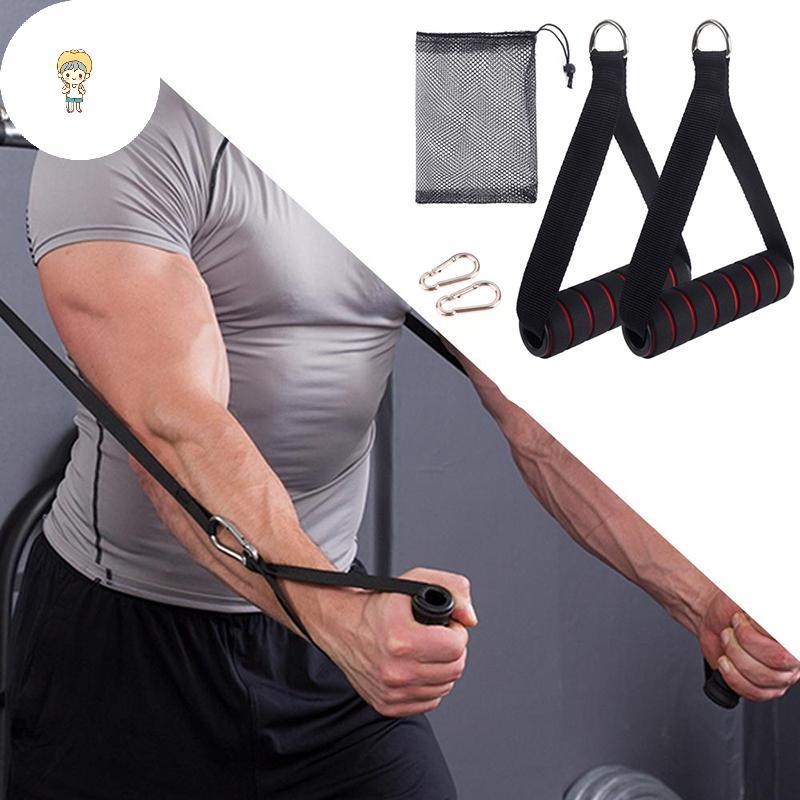 Tay cầm tập gym D-Ring kim loại với móc, phù hợp cho luyện tập yoga và gym nặng