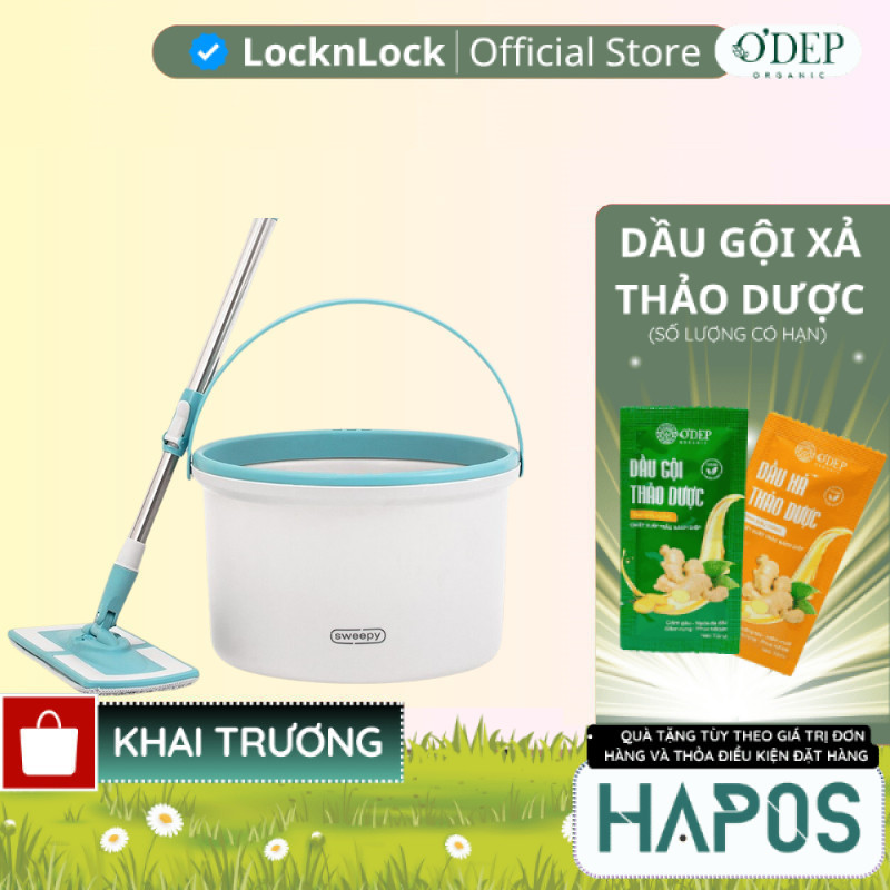 Bộ cây lau nhà thông minh LocknLock SWEEPY 2.5L Chính hãng tự động tách nước bẩn Màu trắng ETM973 - 