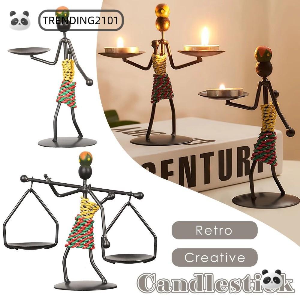 TRENDING 1 Chân Nến, Kim Loại Handmade Sắt Nến, Vintage Knick-knack Đạo Cụ Lãng Mạn Đèn Nến Trang Tr