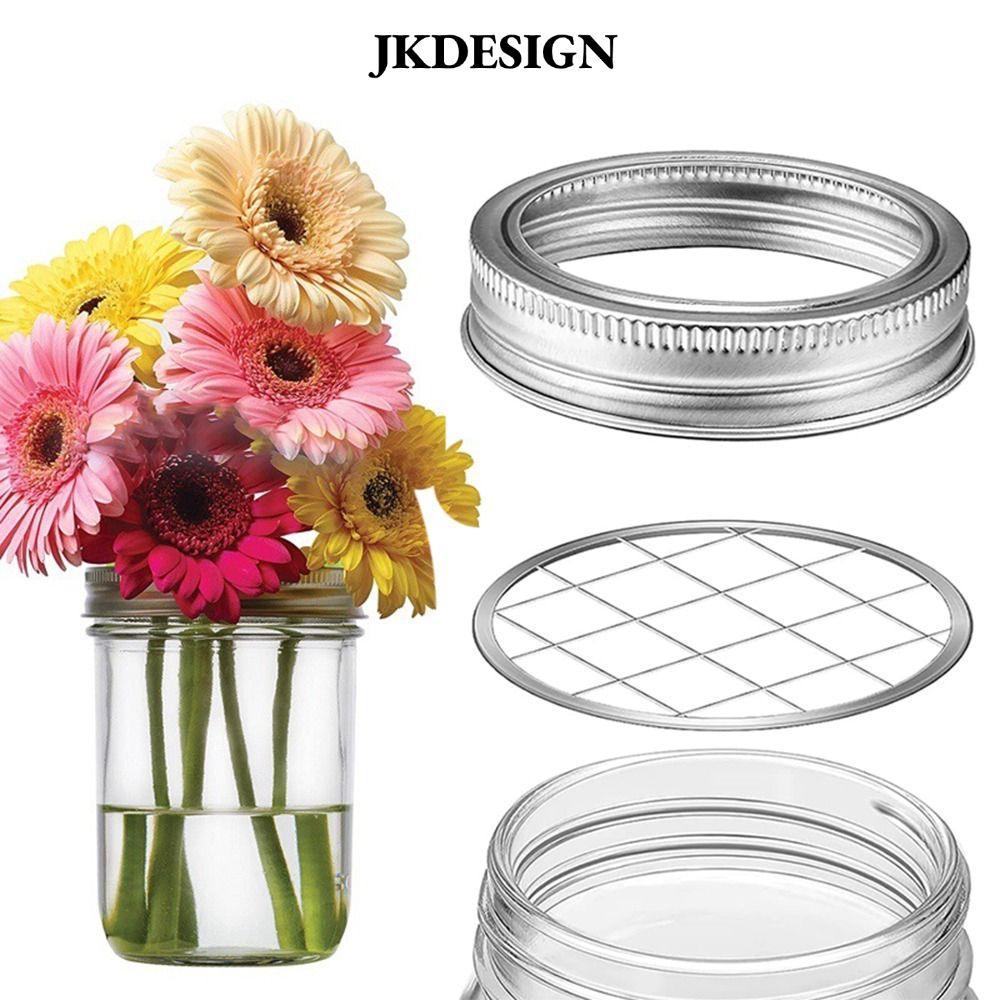JKDESIGN 1 Nắp lọ hoa Mason, Tiết kiệm không gian với lưới vuông Nắp tổ chức hoa, Chèn nhà Mason Lướ