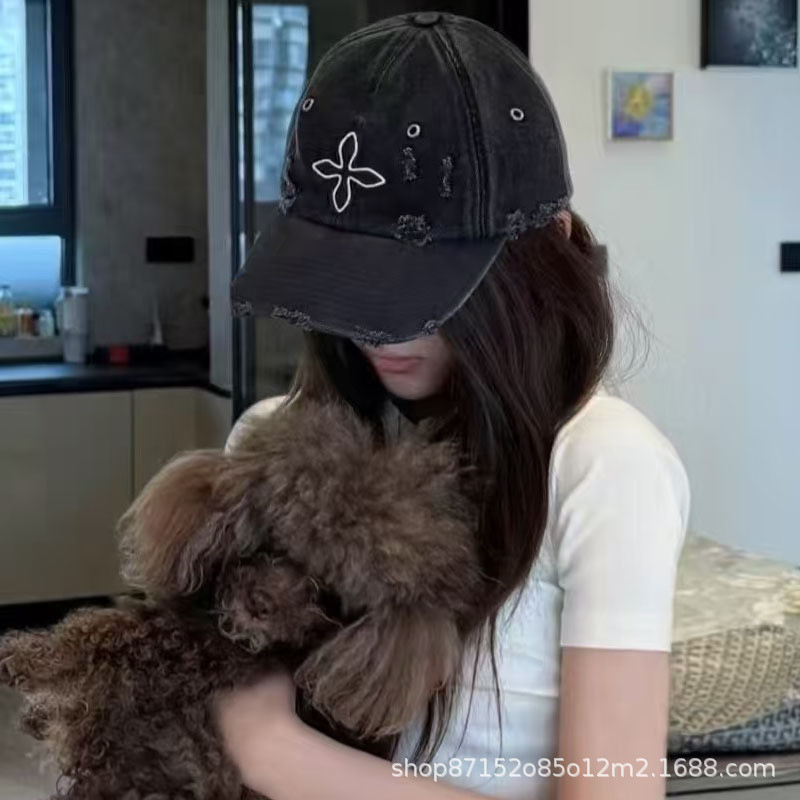 JTA6 SMFK Cross-pattern baseball cap with embroidered letters, casual sports adjustable sun-shading 