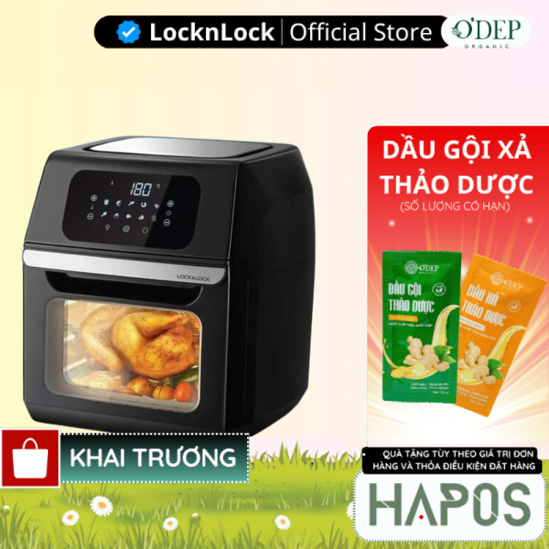 Nồi chiên không dầu LocknLock Chính Hãng, dung tích 12L EJF696BLK - HAPOS LBE
