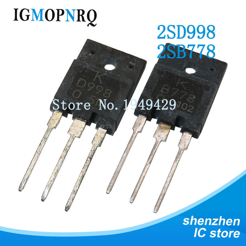 10 Chiếc 2SB778 2SD998 TO-3PF (5 Chiếc B778 + 5 Chiếc D998) TO-3P