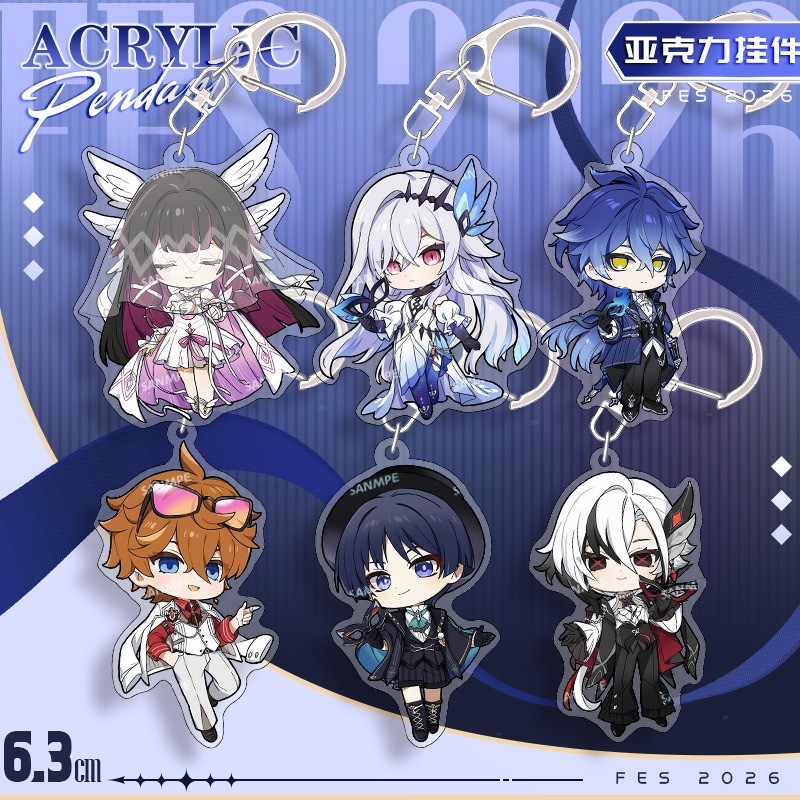 Genshin Impact Anime Game Keychain Tartaglia Wanderer Character Pendant for Bag Good