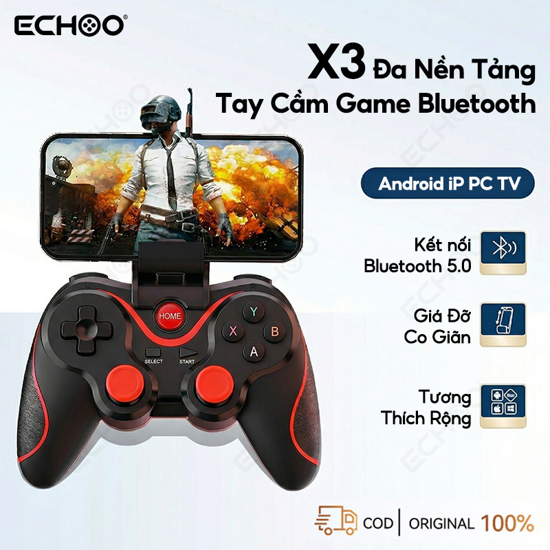 X3 Tay Cầm Chơi Game Bluetooth Gamepad Không Dây Cho Android iP PC Smart TV Mobile Gaming Controller