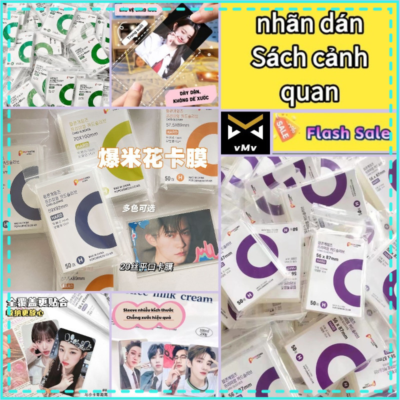 vMv ✨ Pack 50 Sleeves Popcorn Hard bọc card siêu dày đựng card thần tượng thẻ bài bảo vệ card idol K
