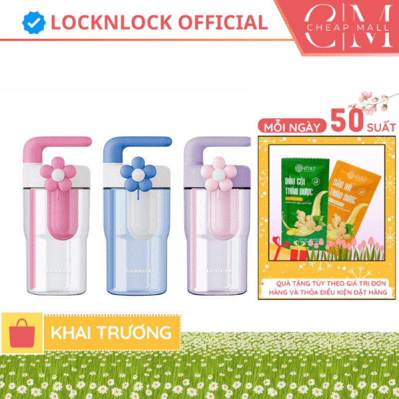 Bình nước nhựa LocknLock 770ml có ống hút và tay cầm Handy Infuser Bottle ABF916, Hàng chính hãng - 