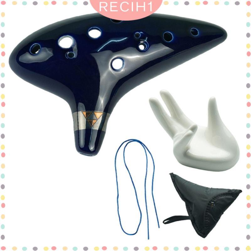 Dụng cụ nhạc cụ âm thanh Ocarina bằng gốm cao cấp 12 lỗ Alto C dành cho trẻ mới bắt đầu học tập