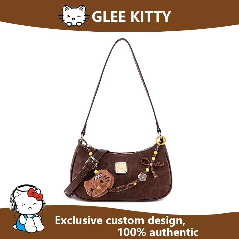 GLEE KITTY Retro Nữ Lưỡi liềm Đi lại Messenger Cầm tay Đặt hàng Nách Vai