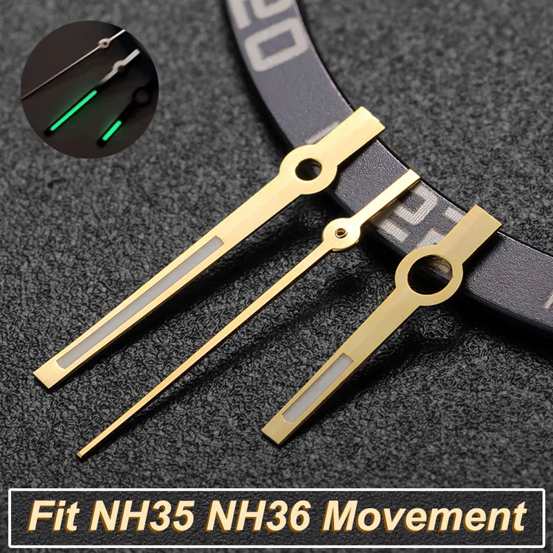 WatchRepair Tool Mercedes Style Green C3 Luminous Needles Watch Phụ kiện cho NH35 NH34 NH36 Diver Wa