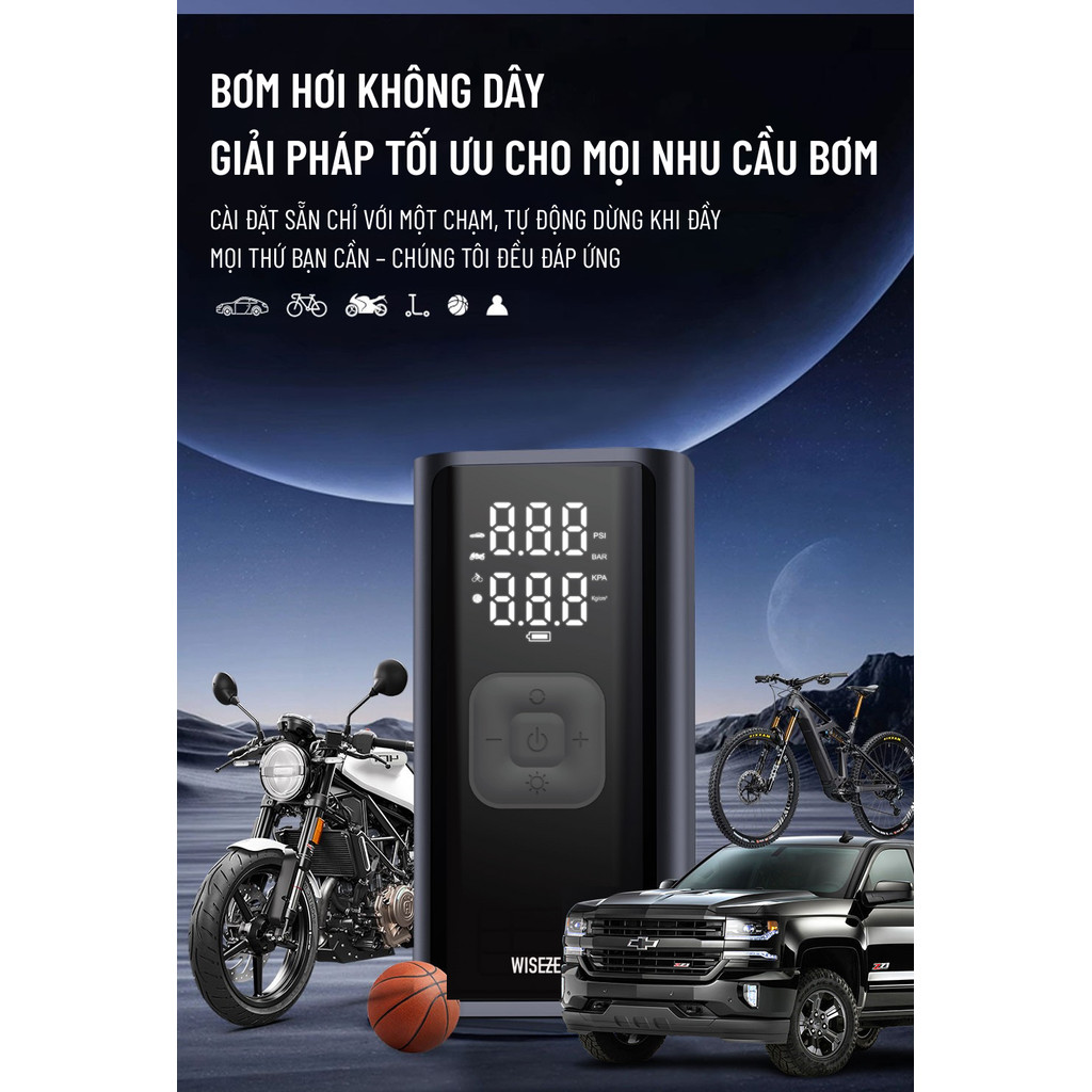 Bơm Xe ô Tô Máy Bơm Không Khí Cầm Tay Máy Bơm Không Khí Cầm Tay Máy Bơm Không Khí ô Tô Không Dây | BigBuy360 - bigbuy360.vn