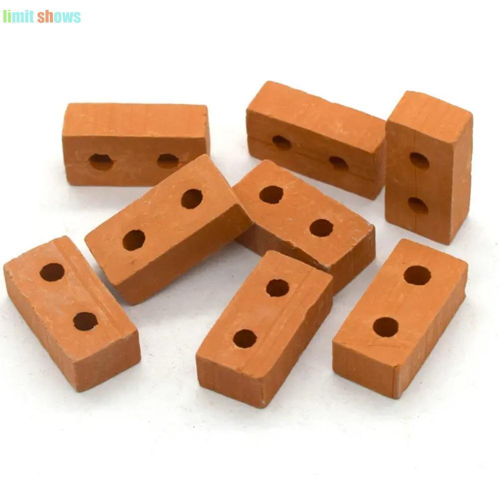 GIỚI HẠN HIỂN THỊ Đồ chơi gạch giả DIY, Mô hình gạch mini thật bền màu đỏ, Gạch thu nhỏ bê tông Mini