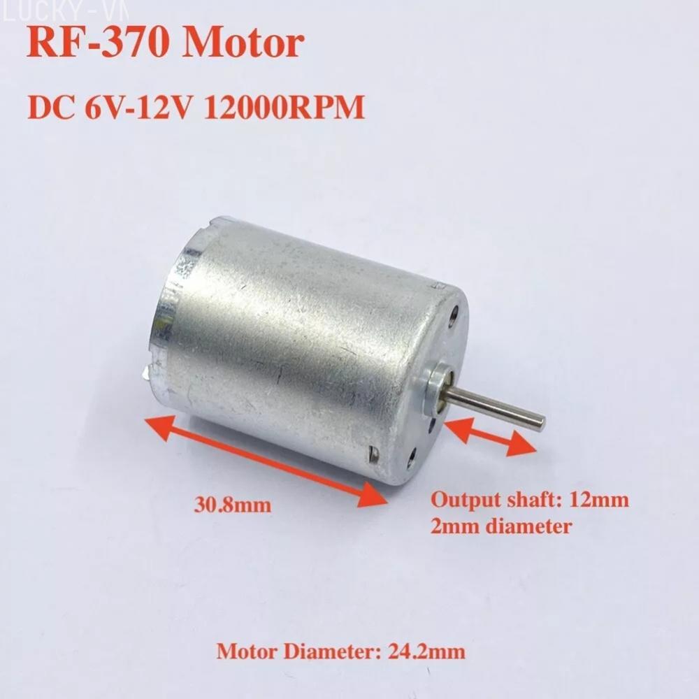 DIY Small Motor RF370CA 24mm Electric DC Motor Voltage Range 6V to 12V