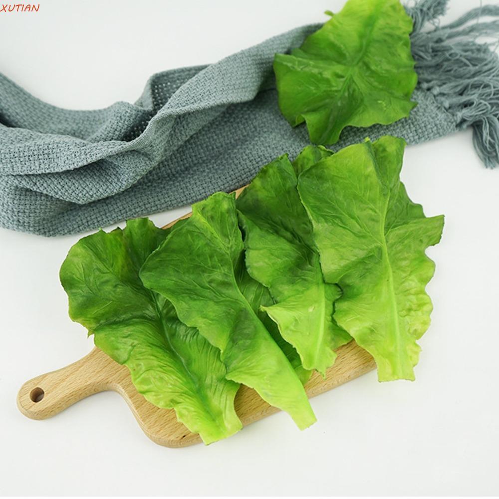 XUTIAN Lettuce Lá PU Nhân Tạo Thực Tế Mô Phỏng Mô Hình Rau Xanh