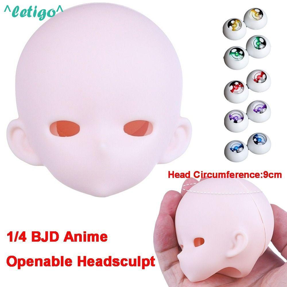 [LETIGO] 1 / 4 BJD Anime Headsculpting, Da Trắng Anime-Style Bjd Baby Head, Bjd Phụ Kiện Có Thể Mở P