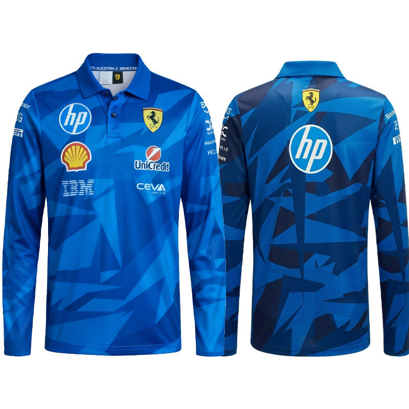 Áo thun đua nam nữ F1 Racing Jersey + Hạm đội mùa thu + Tay dài F1 Ferrari