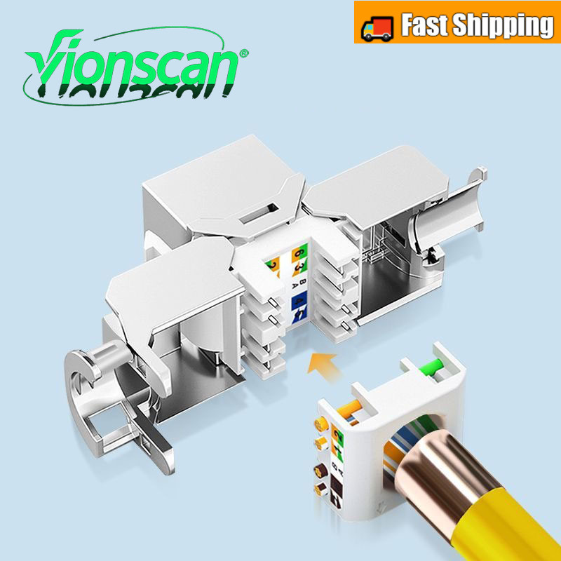 Jack Keystone được bảo vệ Vionscan, RJ45 Cat6a Cat7 Cat8 Toolless