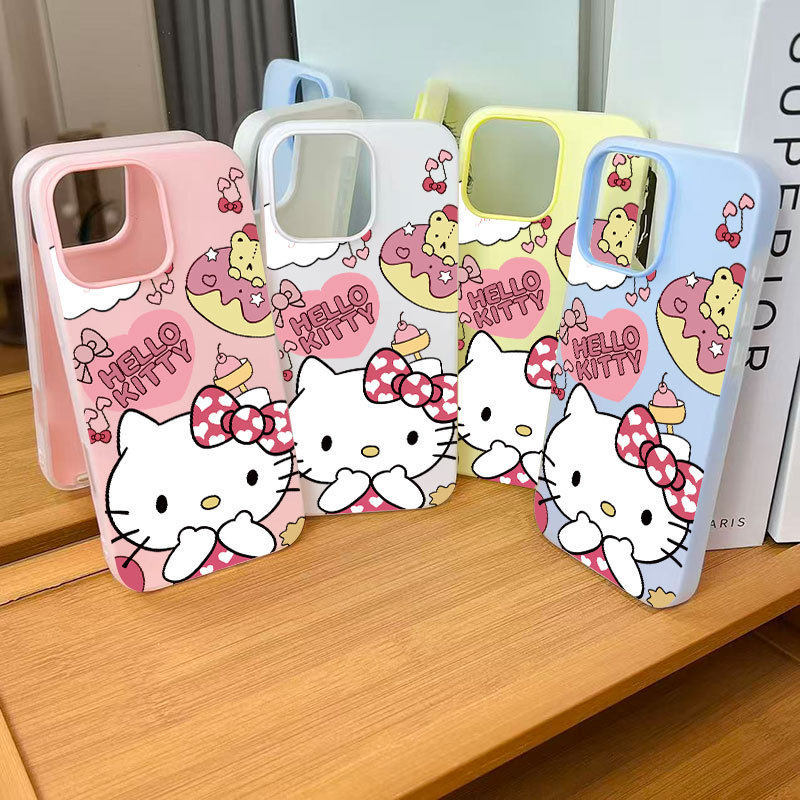 Ốp lưng Iphone Ốp lưng mèo Kitty dễ thương hoạt hình cho iPhone 16  15 11 12 13 14 pro max plus iPho