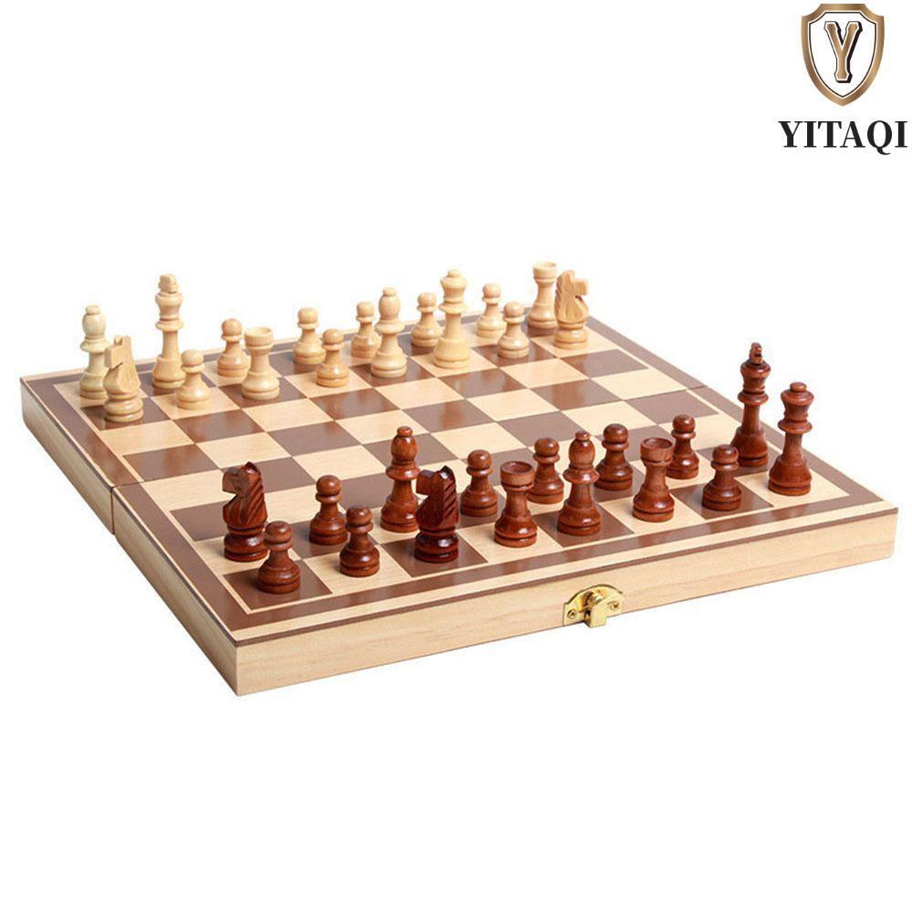 Bộ Cờ Vua YITAQI Bàn Cờ Bằng Gỗ Người Lớn Trẻ Em Người Mới Bắt Đầu Bàn Cờ 1 Bộ Cờ