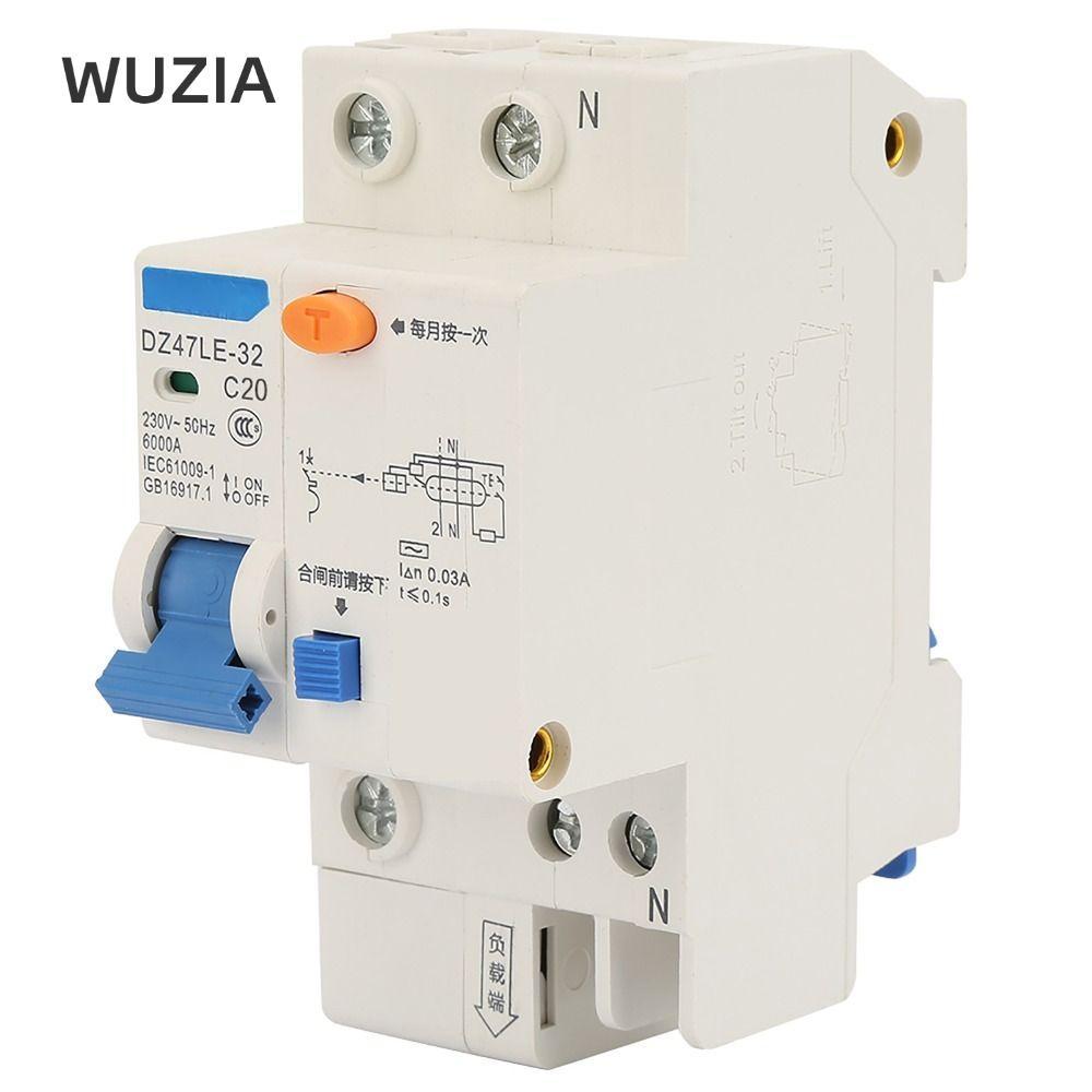 Bộ ngắt mạch bảo vệ WUZIA, Bộ ngắt mạch 230V 1P + N, RCCB DZ47LE-32 16A / 20A / 32A Bộ ngắt mạch rò 