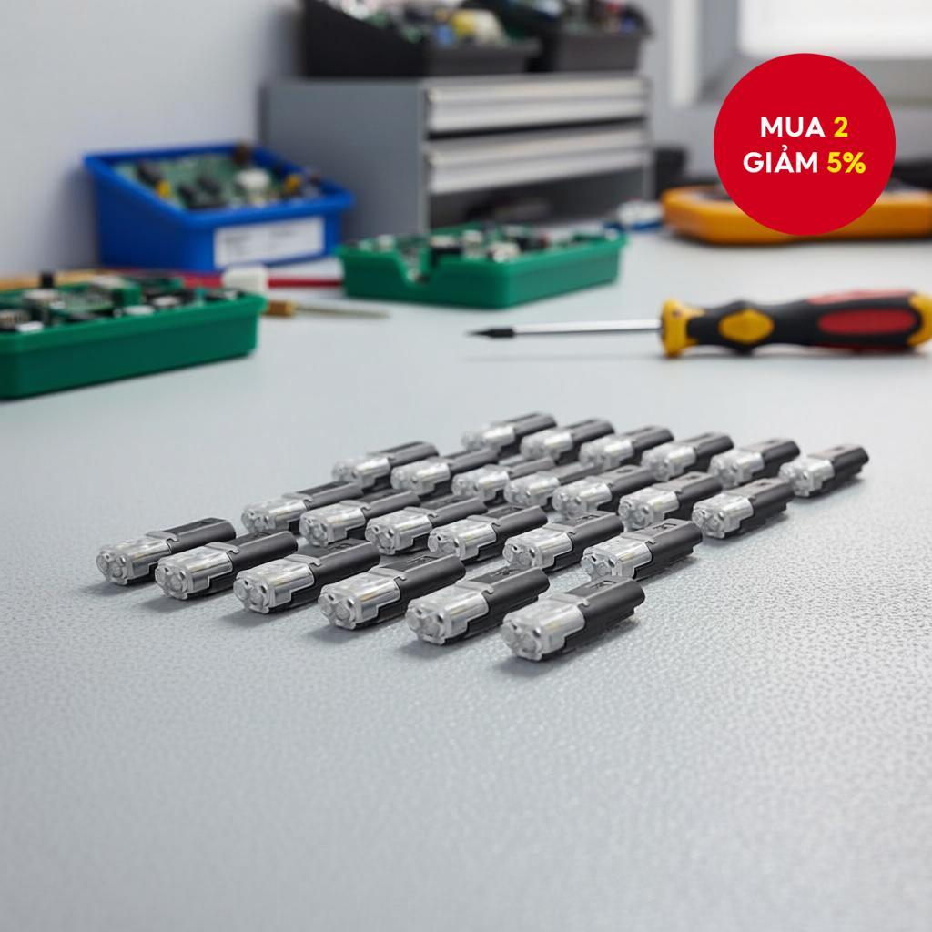 Đầu nối dây nhanh, 2 chân, 2 dây, tiếp điểm đồng, không cần tước dây, dùng cho AWG 18-22