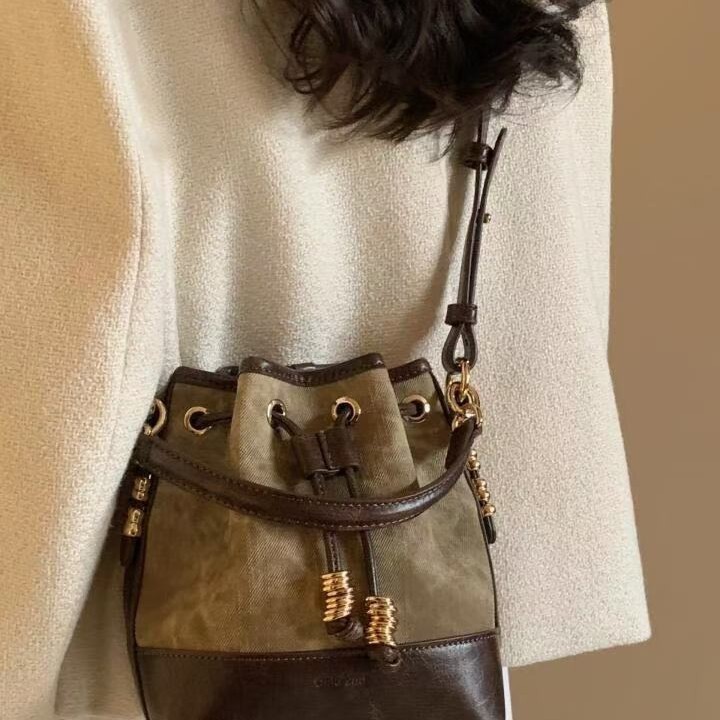 Túi đựng xô sơn Fuxing Nữ 2025 Túi xách dây rút Túi xách đeo vai