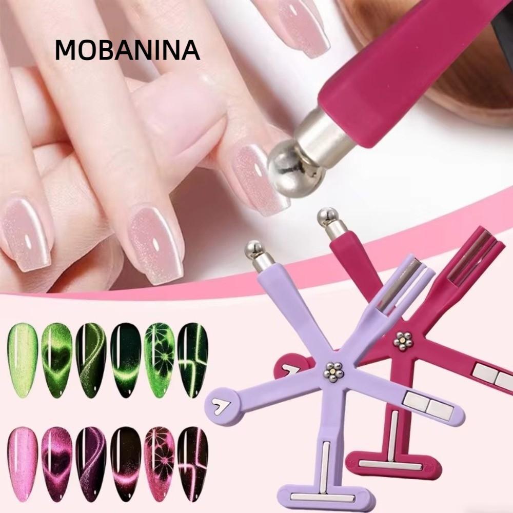 MOBANINA Cat Eye Nail Art Stick, DIY Love Cat Eye Magnetic Nail Art Tool, Starfish 8 trong 1 Moon Da