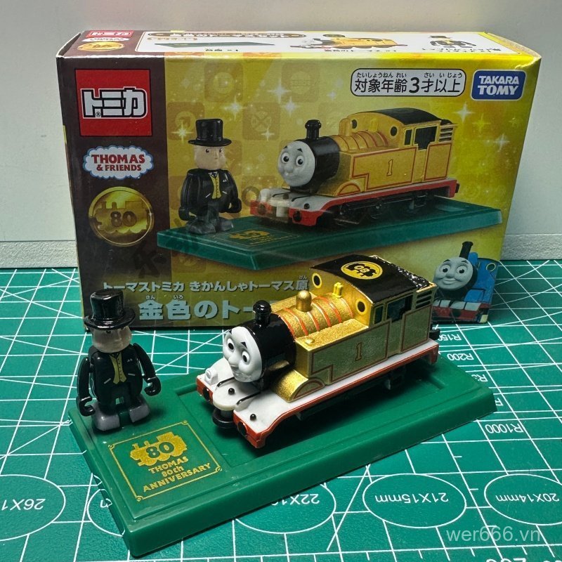 TOMY TOMY Tháng Mười Một Thomas Đầu Máy 80th Anniversary Edition Golden Thomas Set Xe Hợp Kim N4FA