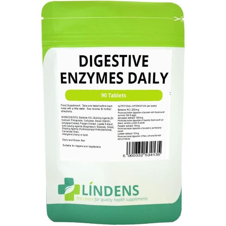 Enzyme tiêu hóa hàng ngày 2 gói 180 viên kèm Betaine hcl Amylase Papain Lipase