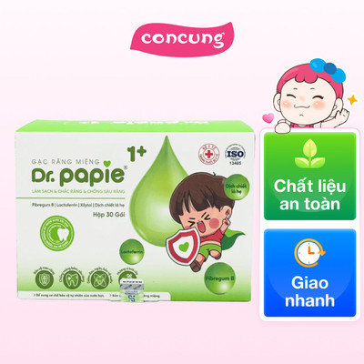 Gạc răng miệng Dr Papie 1+ (30 miếng/ hộp)