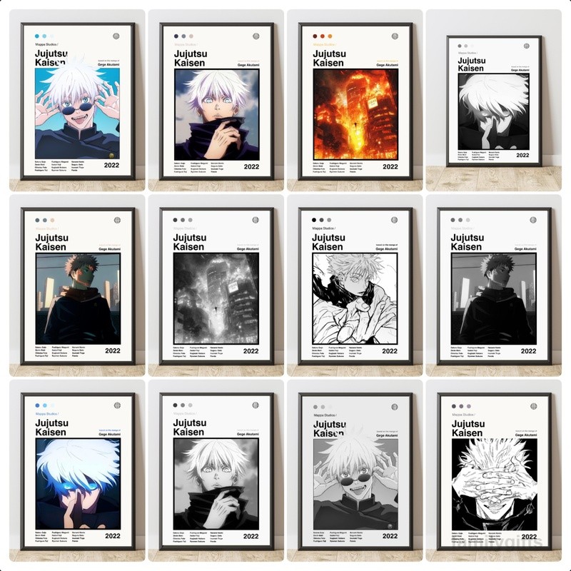 Satoru Gojo Poster Jujutsu Kaisen Poster Manga Poster Anime Poster Nhật Bản Manga Nghệ Thuật Treo Tư