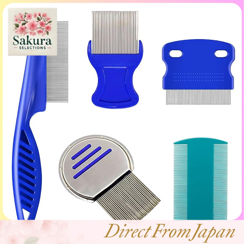 Kumomi Lice Comb 5 Sets (Suitable for all hair types and lengths) Ultra-Fine Comb Removes Head Lice 