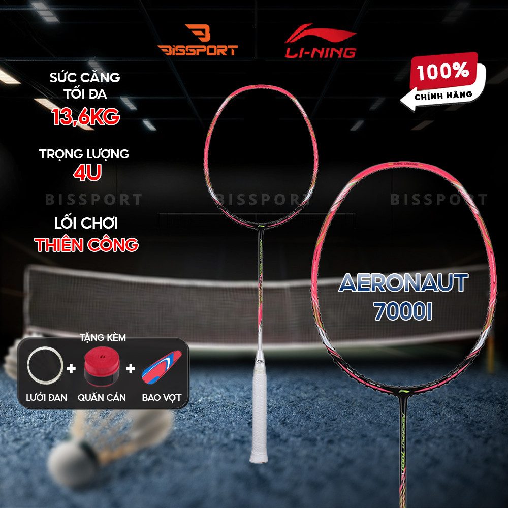 Vợt Cầu Lông Lining Aeronaut 7000i Chính Hãng - Hồng - Kiểm Soát Ổn Định – Công Nghệ Khung Hàng Khôn
