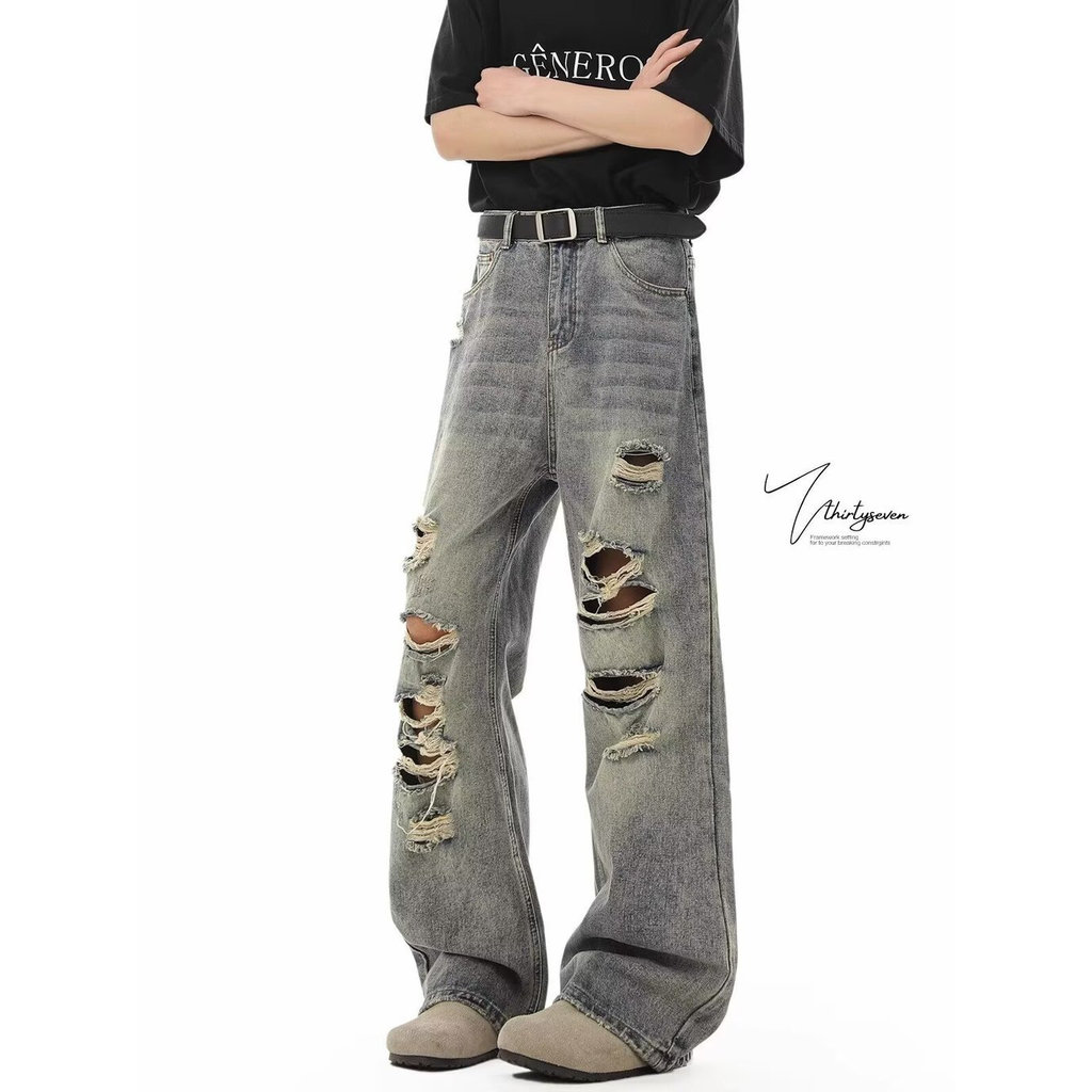 Quần Jean Wide Fit Straight Leg Washed Nam - Thương Hiệu Beggar