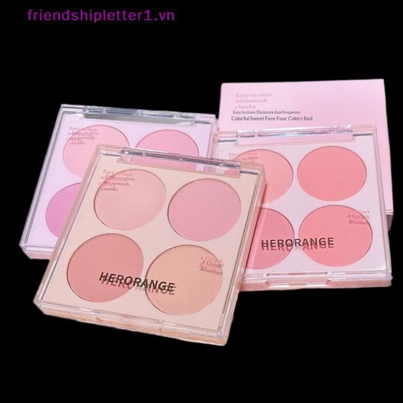 {FH Fashion} HERORANGE 4 Màu Blush Face Makeup Set Hỗn Hợp Màu Sắc Ấm Áp Matte Cheek Facial Beauty C