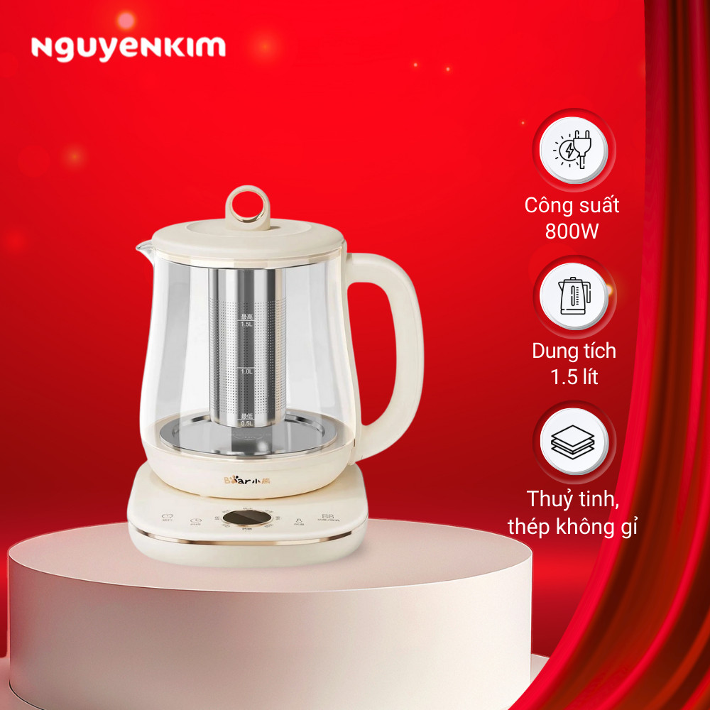Ấm pha trà siêu tốc Bear YSH-E15M1