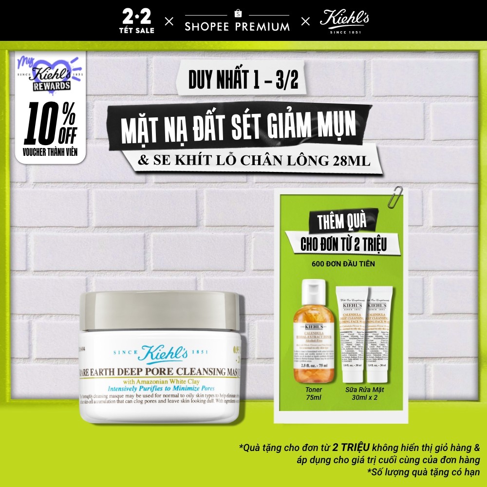 Mặt nạ đất sét Kiehl's Rare Earth Deep Pore Cleansing Masque 28ml