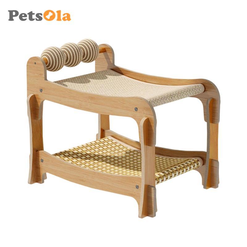 PETSOLA Cat Scratcher Bed Lounge Võng thoáng khí cho mùa hè Double Bunk ngả