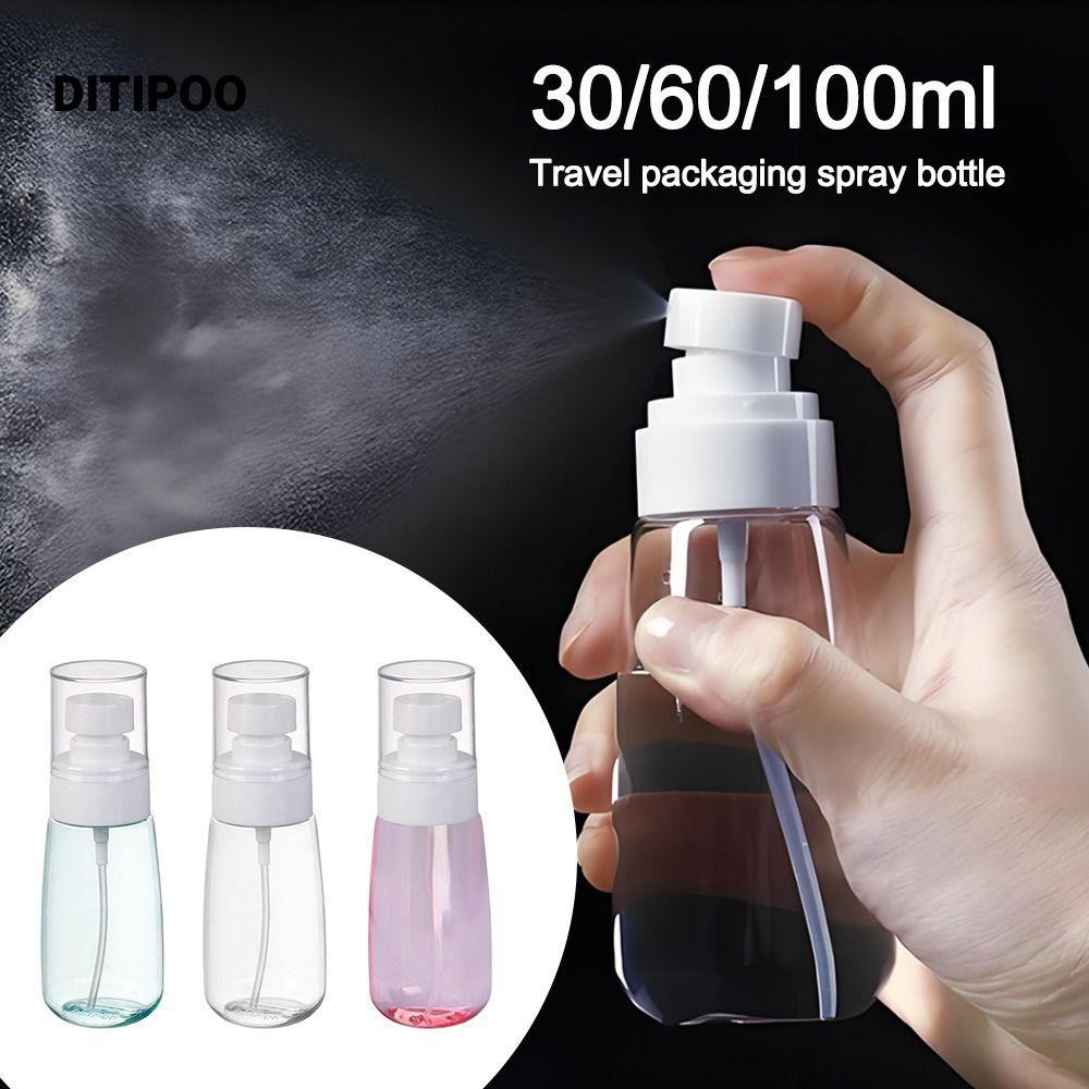 Bình xịt DITIPOO, Chai chia đôi du lịch trong suốt có thể tái sử dụng, 30 / 60 / 100ml Chai bóp rỗng