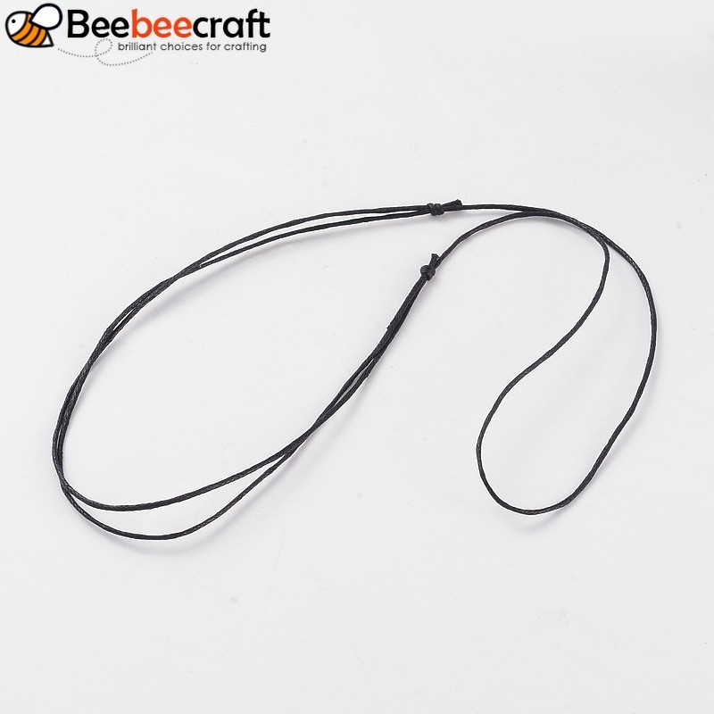 Vòng cổ dây sáp Hàn Quốc màu đen, kích thước điều chỉnh từ 14,5 đến 29 inches (37-74 cm)