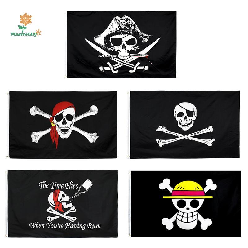 [LILY-T] Cờ One Piece Skull Crossbones Cờ Cướp Biển Jolly Roger Đôi Gãy Đầu Lâu Với Dao Cờ Cướp Biển