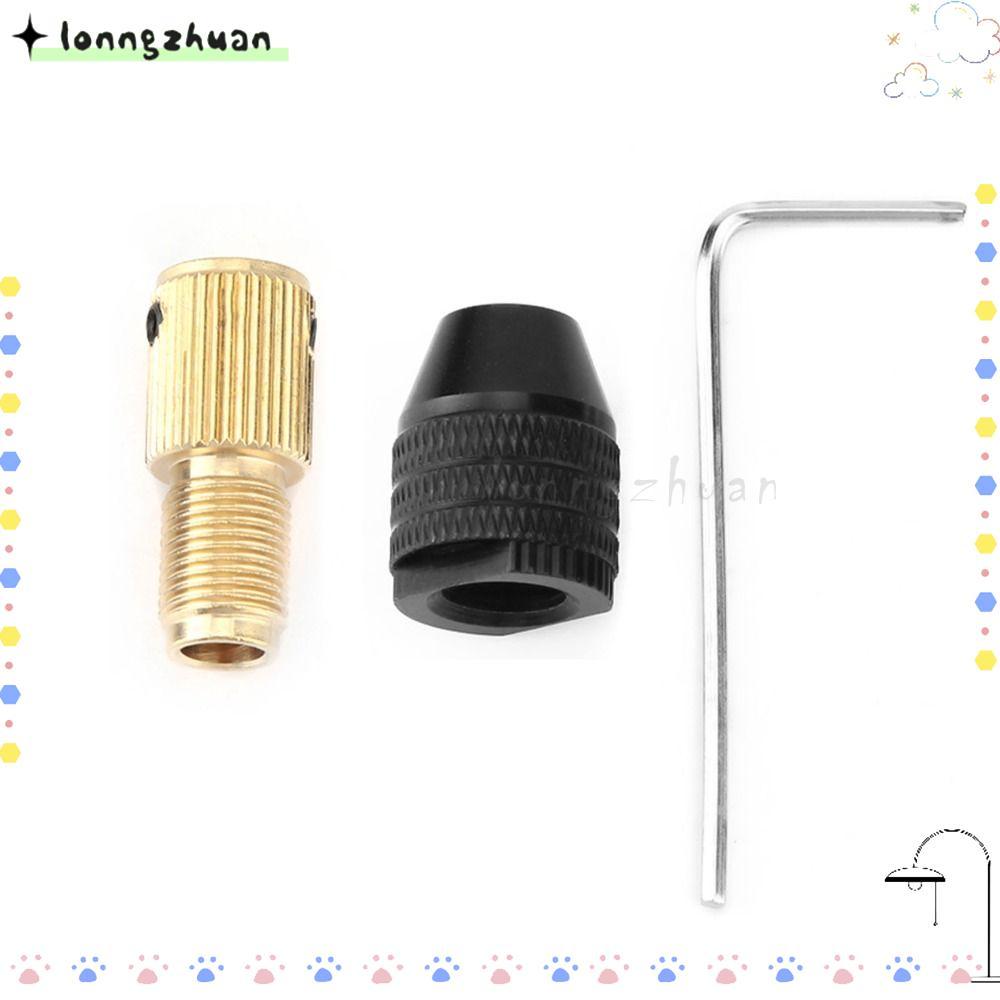 Phụ kiện máy khoan điện Mini LONNGZHUAN, Chuck tự săn chắc ba cánh thẳng bằng đồng thau và hợp kim n