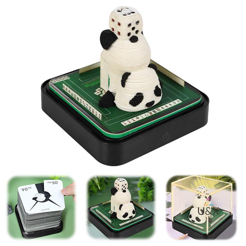 Lịch Để Bàn U & X 2026 Có Đèn LED Mahjong King 3D Lịch Xé Khắc Giấy Nghệ Thuật Ghi Nhớ Pad Notepad Q