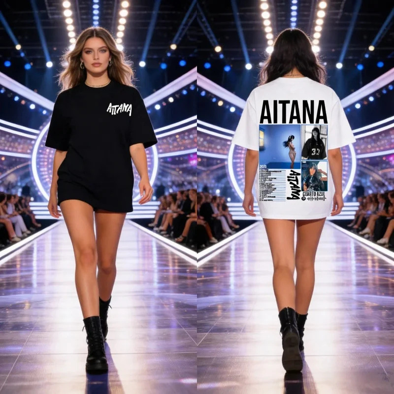 Aitana Cuarto Azul Tour Đồ Họa Áo nam Nữ Thời Trang Đẹp Thường Ngày Cotton Tay Ngắn Mẫu Mới Năm 202