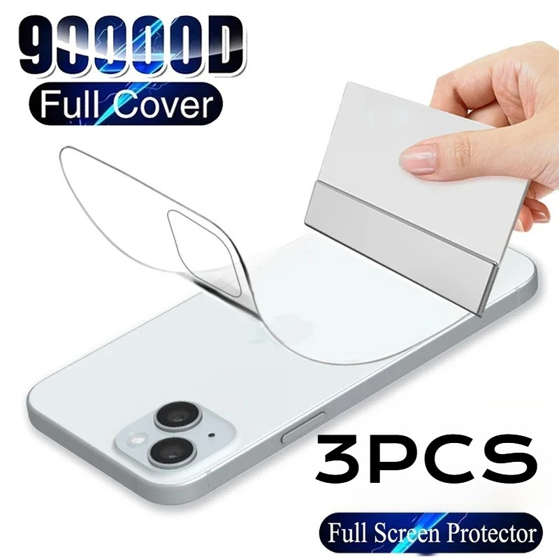 1-3 Chiếc Siêu HD Hydrogel Cho APPle iPhone 15 14 13 Mini Plus Pro Max Mặt Sau Điện Thoại Mờ Mờ Mờ B